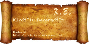 Király Berengár névjegykártya